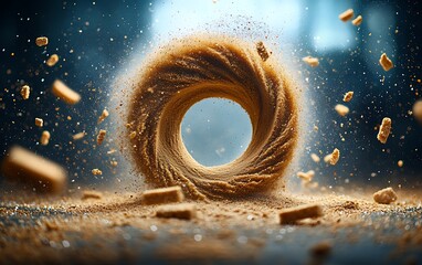 Poster - Swirling brown powder abstract background