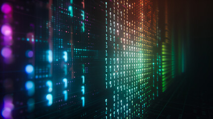 Wall Mural - digital data matrix: visualize the complex architecture of data with this stunning image of a digita