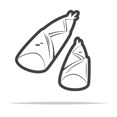 Wall Mural - bamboo shoot vegetable outline icon transparent vector isolated