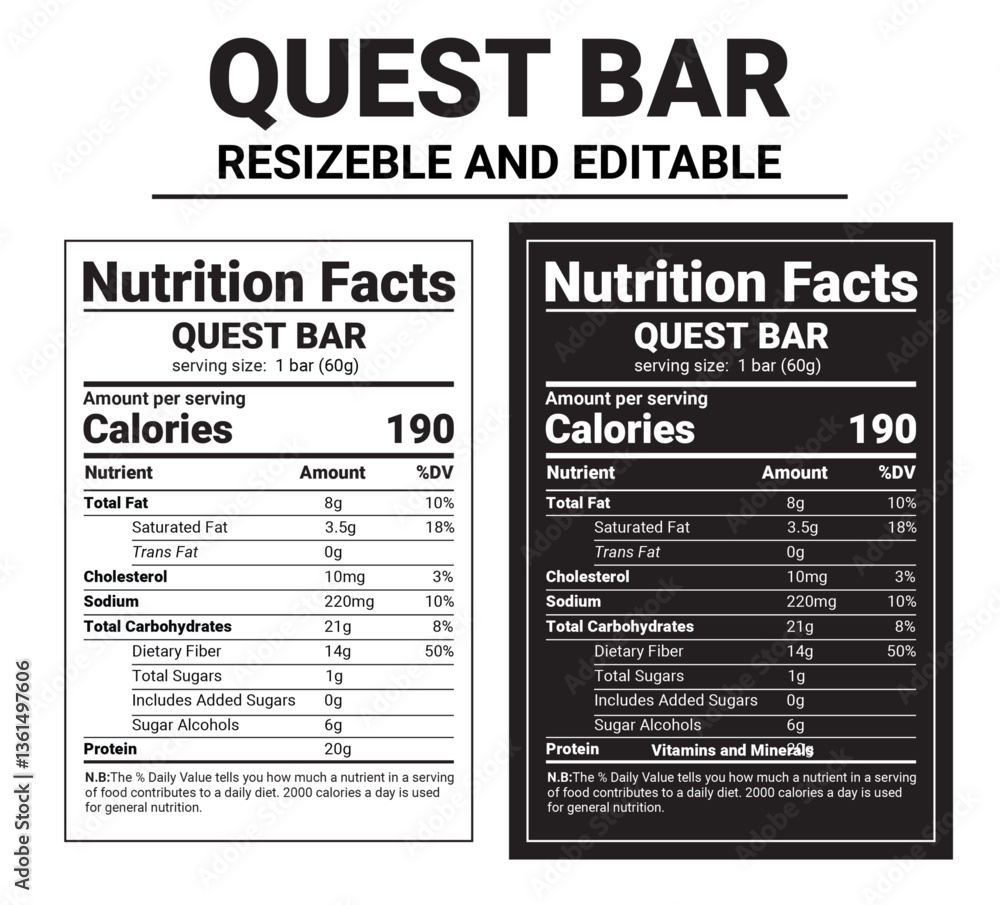 Quest bar protein nutrition facts, Protein Bar Label, Nutrition Label ...
