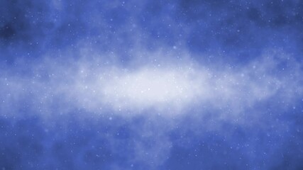 Wall Mural - soft blue blurred fog light with particles looped travel through animation.