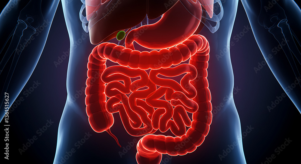 Human Body Anatomy Showing Digestive System and Internal Organs Stock ...
