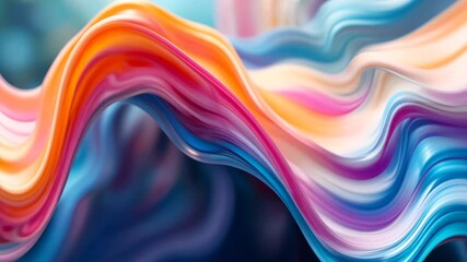 Wall Mural - colorful abstract wave gradient background with pink blue and orange hues