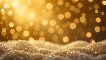 Wall Mural - elegant christmas gold background with sparkling lights for a warm festive holiday atmosphere