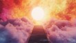 © Blueloner - Stairway to Heaven A Spiritual Journey Through Colorful Clouds and a Bright Sun