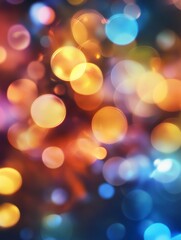 Wall Mural - Abstract Lights Background with Bokeh Effect and Festive Celebration Atmosphere