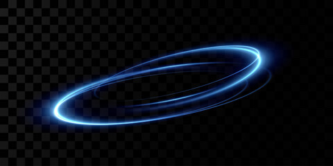 Wall Mural - Neon blue magic circle. Futuristic light circle for background. Light frame. Vector. Magic portal.