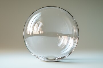 Leinwandbilder - Clear glass sphere reflecting light with subtle textures and a smooth surface in a minimalist setting