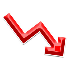 Wall Mural - 3d red zigzag down arrow icon