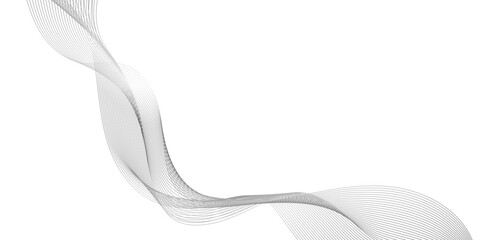 Wall Mural - abstract background with wave line, black gradient curve shape isolated on white background, a drawi