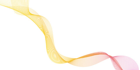 Wall Mural - abstract orange wave line background, white background and orange wave flow, pink and orange wave wi