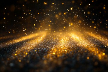 Aufkleber - Golden particles shimmer in the air creating a beautiful, ethereal atmosphere at night time