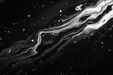Aufkleber - Swirling dark patterns create an abstract landscape in monochrome tones during an artistic exploration of fluid dynamics