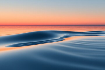 Aufkleber - Calm ocean waves reflect the serene colors of sunrise over the horizon