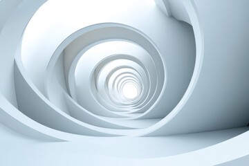Aufkleber - Abstract spiral tunnel design showcasing a smooth, light-filled interior with a focus on curves and depth