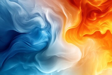 Aufkleber - Colorful abstract swirl representing the blend of warm and cool tones in a dynamic and creative composition