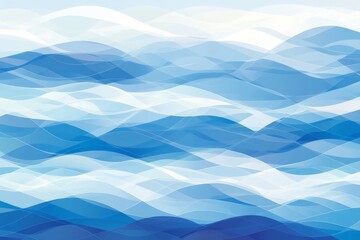 Aufkleber - Waves of blue cascading in varying tones across a tranquil ocean surface during a calm morning