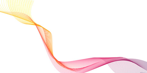 Poster - a abstract yellow pink smoke on wave line white background, flowing ribbon of orange fabric softly s