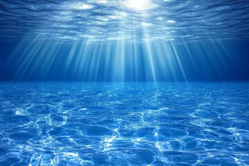 Aufkleber - Calm underwater view with sunlight filtering through the surface during a sunny midday