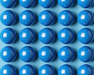 Aufkleber - Repeating Pattern of Glossy Blue Spheres on Blue Background for Abstract Design and Modern Texture