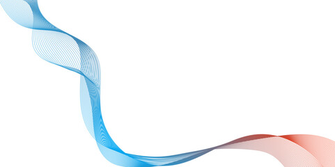 Canvas Print - Abstract wave element for background design, abstract blue wave lines on white background, technology flow tech transparent line stripe energy connection web music and sound.