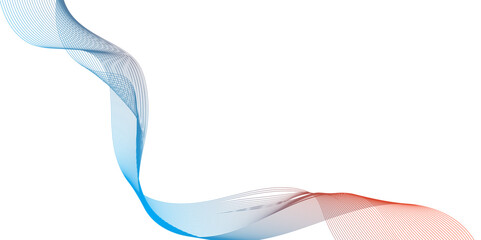 Canvas Print - Abstract wave element for background design, abstract blue wave lines on white background, technology flow tech transparent line stripe energy connection web music and sound.