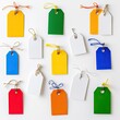 © Ganesha88 - Colorful tags displayed on white background product photography studio creative perspective branding potential