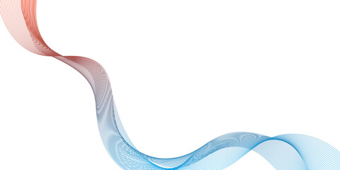 Canvas Print - Abstract wave element for background design, abstract blue wave lines on white background, technology flow tech transparent line stripe energy connection web music and sound.