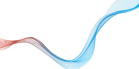 Canvas Print - Abstract wave element for background design, abstract blue wave lines on white background, technology flow tech transparent line stripe energy connection web music and sound.