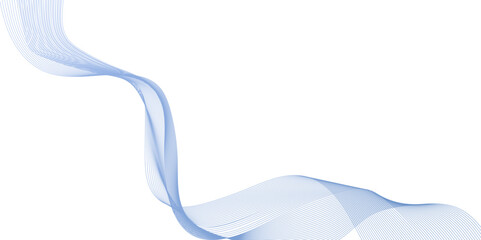 Wall Mural - abstract blue wave line white background, modern design and presentation templates, abstract flowing