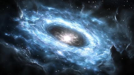 luminous blue nebula with bright core.