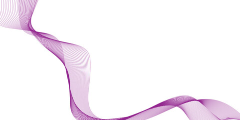 Wall Mural - purple wave line ribbon isolated, wave lines image for decoration design, elegant flowing purple sil