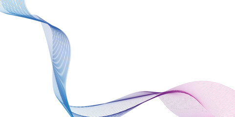 Wall Mural - abstract flowing light blue wave lines on white background, abstract technology wavy curve lines bac