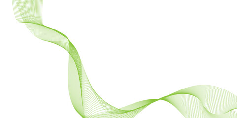 Wall Mural - abstract background made form colorful wave lines, abstract green curve isolated on a white backgrou