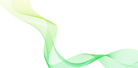 Wall Mural - abstract minimal tech with wave green lines and light yellow points on a white background, abstract 