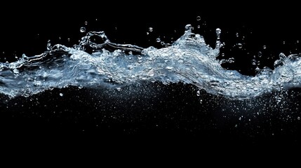 Poster - Water splash isolated on black background.