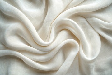 Aufkleber - Soft white fabric drapes elegantly, showcasing fine texture and subtle sheen under gentle light in a cozy setting