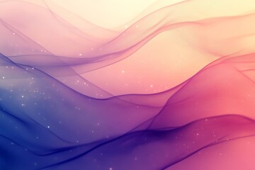 Poster - Colorful flowing fabric creates an abstract background with a dreamy effect during sunset light in a serene setting