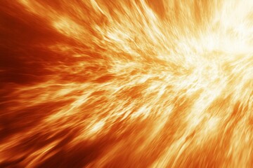 Poster - Vibrant explosion of orange and yellow hues depicting energy and movement in a cosmic landscape