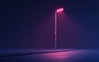 © creatfive - Pink neon streetlight illuminates a foggy night scene. Wet asphalt reflects the light. Minimalist, atmospheric image