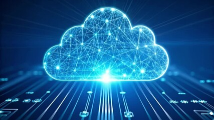 Cloud Computing Technology Illustration | Data Storage | Digital Cloud Network | Cyber Security | 3D Cloud Data Transfer