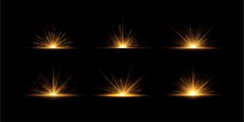 Wall Mural - star vector magic energy sunrise glow shine effect ray beam sunny flare sun shine glare weather sky 