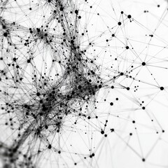 Leinwandbilder - Network of Connected Dots and Lines: Abstract Geometric Illustration on a White Background for Data Visualization and Design