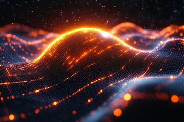 Wall Mural - abstract glowing digital waves