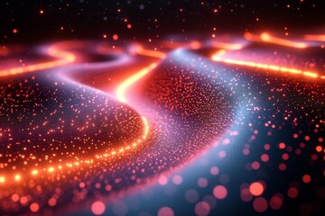 Wall Mural - abstract glowing digital waves