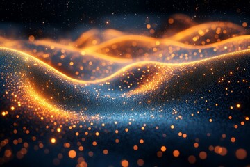 Wall Mural - abstract glowing particle waves design
