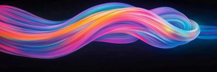 Poster - A vibrant, dynamic composition showcasing abstract trails of multicolored light energetically