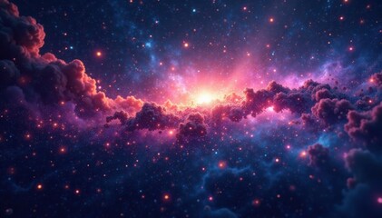 cosmic landscape of sparkling stars and galaxies, celestial, universe, space