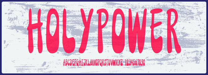 Wall Mural - condensed groovy vector font. alphabet vintage retro style.