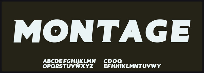 Wall Mural - bold italic vintage sans serif vector font. alphabet with unique variation uppercase.
